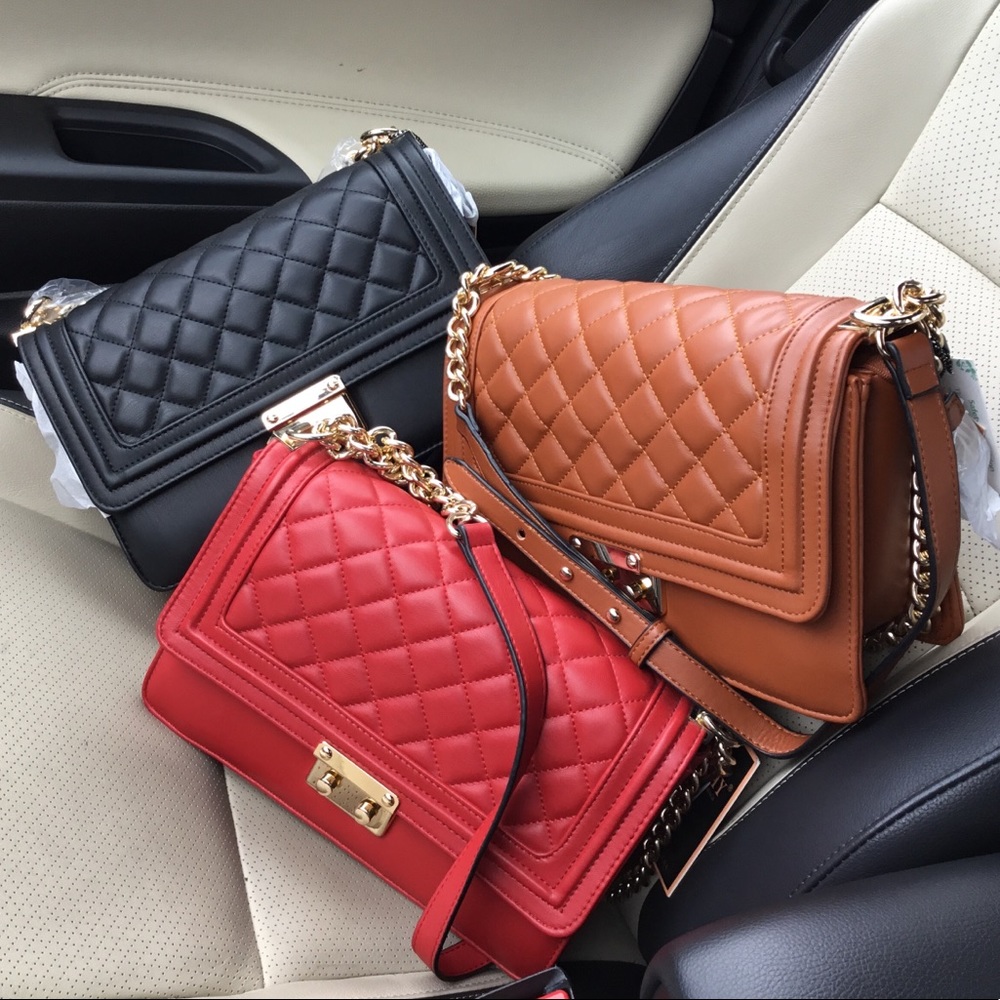 **SOLD**Chestnut Quilted Handbag
